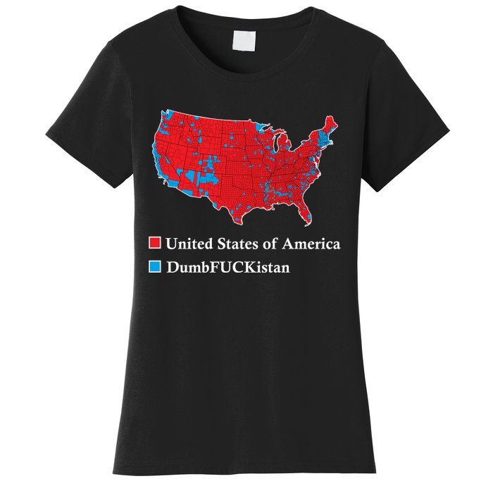 Electoral Map 2024 Donald Trump United States Of America Dumbfuckistan Women's T-Shirt