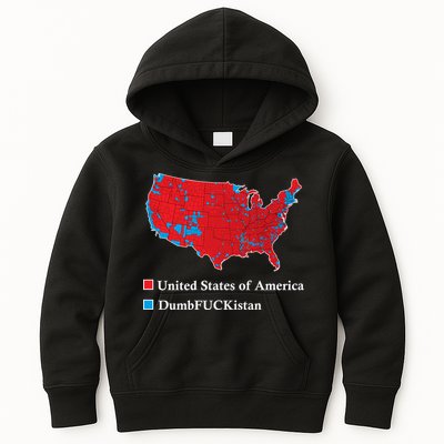 Electoral Map 2024 Donald Trump United States Of America Dumbfuckistan Kids Hoodie