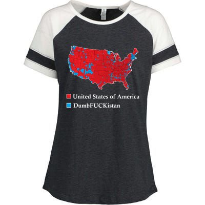 Electoral Map 2024 Donald Trump United States Of America Dumbfuckistan Enza Ladies Jersey Colorblock Tee