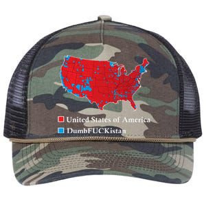 Electoral Map 2024 Donald Trump United States Of America Dumbfuckistan Retro Rope Trucker Hat Cap