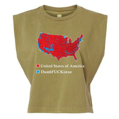 Electoral Map 2024 Donald Trump United States Of America Dumbfuckistan Garment-Dyed Women's Muscle Tee