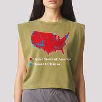 Electoral Map 2024 Donald Trump United States Of America Dumbfuckistan Garment-Dyed Women's Muscle Tee