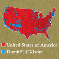Electoral Map 2024 Donald Trump United States Of America Dumbfuckistan Garment-Dyed Women's Muscle Tee
