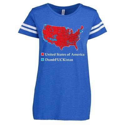 Electoral Map 2024 Donald Trump United States Of America Dumbfuckistan Enza Ladies Jersey Football T-Shirt