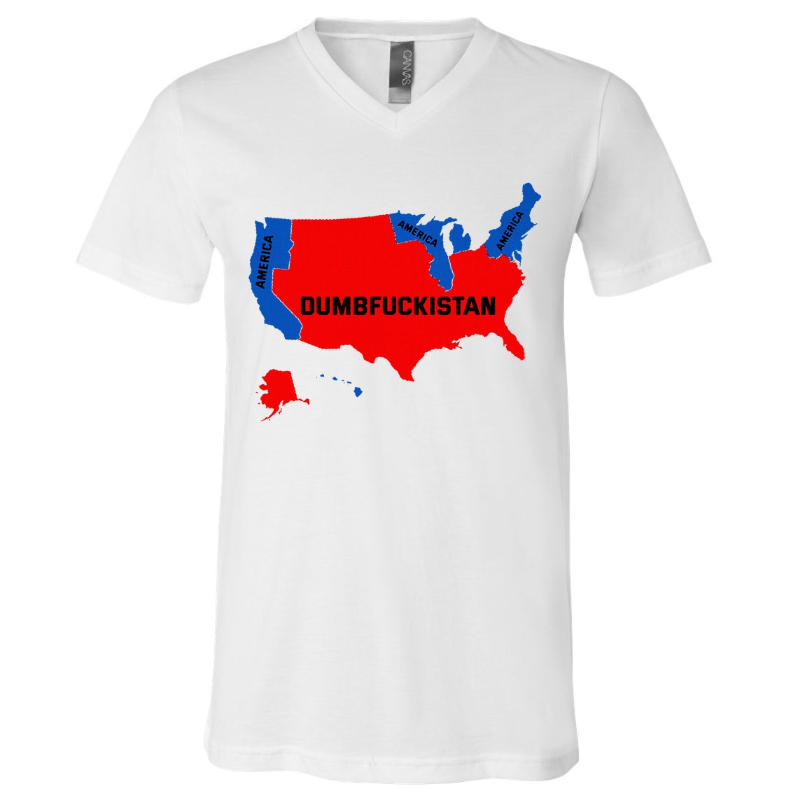 Election Map 2024 United States Of America Dumbfuckistan V-Neck T-Shirt