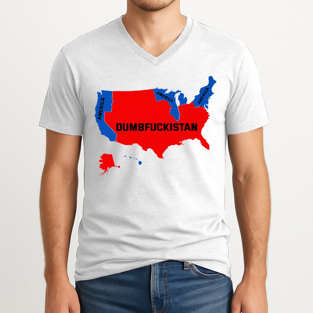 Election Map 2024 United States Of America Dumbfuckistan V-Neck T-Shirt