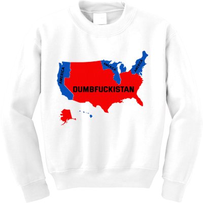 Election Map 2024 United States Of America Dumbfuckistan Kids Sweatshirt