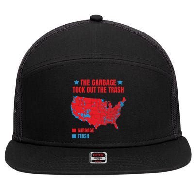 Electoral Map 2024 The Garbage Took Out The Trash Trump 312 7 Panel Mesh Trucker Snapback Hat