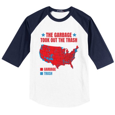 Electoral Map 2024 The Garbage Took Out The Trash Trump 312 Baseball Sleeve Shirt