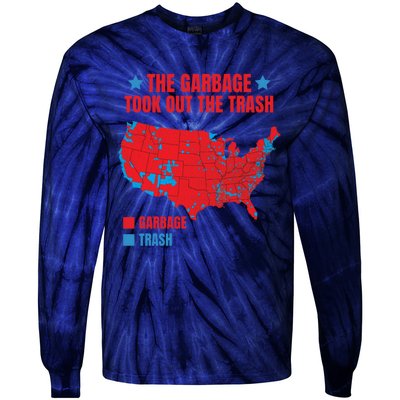 Electoral Map 2024 The Garbage Took Out The Trash Trump 312 Tie-Dye Long Sleeve Shirt