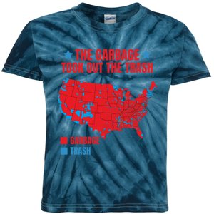 Electoral Map 2024 The Garbage Took Out The Trash Trump 312 Kids Tie-Dye T-Shirt