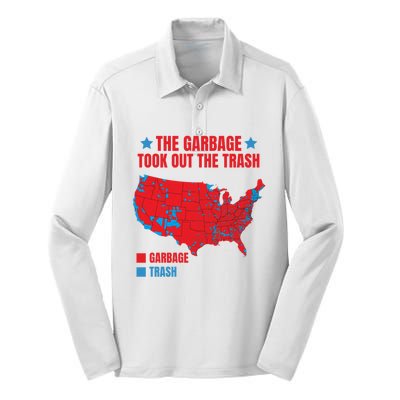 Electoral Map 2024 The Garbage Took Out The Trash Trump 312 Silk Touch Performance Long Sleeve Polo