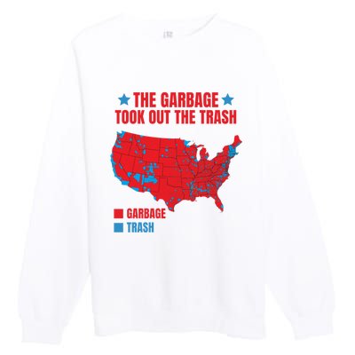 Electoral Map 2024 The Garbage Took Out The Trash Trump 312 Premium Crewneck Sweatshirt