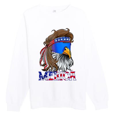 Eagle Mullet 4th Of July USA American Flag Merica Premium Crewneck Sweatshirt