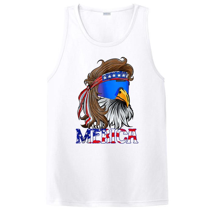 Eagle Mullet 4th Of July USA American Flag Merica PosiCharge Competitor Tank