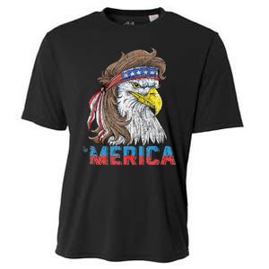 Eagle Mullet 4th Of July USA American Flag Eagle Merica Cooling Performance Crew T-Shirt