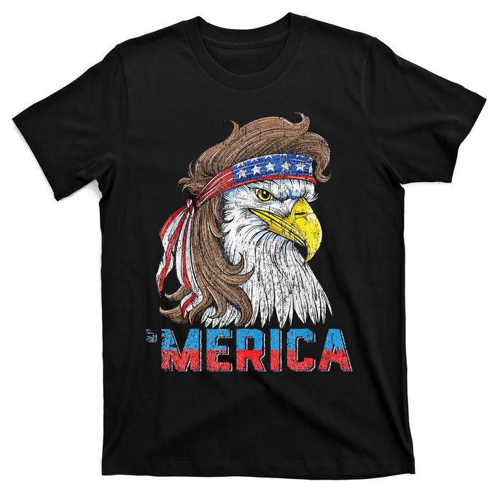 Eagle Mullet 4th Of July USA American Flag Eagle Merica T-Shirt