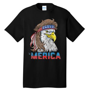 Eagle Mullet 4th Of July USA American Flag Eagle Merica Tall T-Shirt