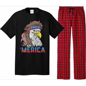 Eagle Mullet 4th Of July USA American Flag Eagle Merica Pajama Set