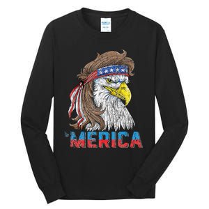 Eagle Mullet 4th Of July USA American Flag Eagle Merica Tall Long Sleeve T-Shirt