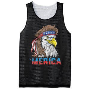 Eagle Mullet 4th Of July USA American Flag Eagle Merica Mesh Reversible Basketball Jersey Tank