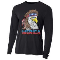 Eagle Mullet 4th Of July USA American Flag Eagle Merica Cooling Performance Long Sleeve Crew