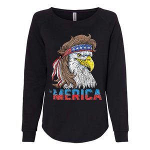 Eagle Mullet 4th Of July USA American Flag Eagle Merica Womens California Wash Sweatshirt