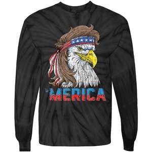 Eagle Mullet 4th Of July USA American Flag Eagle Merica Tie-Dye Long Sleeve Shirt