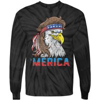 Eagle Mullet 4th Of July USA American Flag Eagle Merica Tie-Dye Long Sleeve Shirt