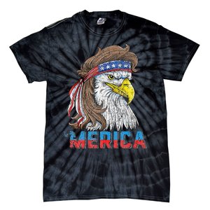 Eagle Mullet 4th Of July USA American Flag Eagle Merica Tie-Dye T-Shirt