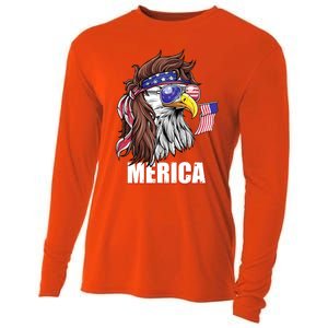 Eagle Mullet 4th Of July Usa American Flag Merica Funny Gift Cooling Performance Long Sleeve Crew