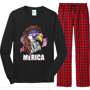 Eagle Mullet 4th Of July Usa American Flag Merica Funny Gift Long Sleeve Pajama Set