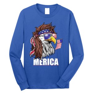 Eagle Mullet 4th Of July Usa American Flag Merica Funny Gift Long Sleeve Shirt