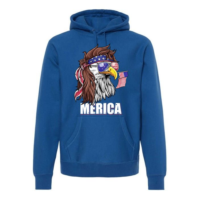 Eagle Mullet 4th Of July Usa American Flag Merica Funny Gift Premium Hoodie