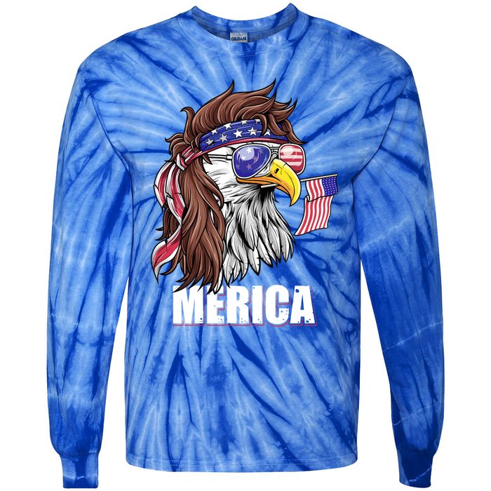 Eagle Mullet 4th Of July Usa American Flag Merica Funny Gift Tie-Dye Long Sleeve Shirt