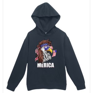 Eagle Mullet 4th Of July Usa American Flag Merica Funny Gift Urban Pullover Hoodie