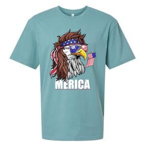 Eagle Mullet 4th Of July Usa American Flag Merica Funny Gift Sueded Cloud Jersey T-Shirt