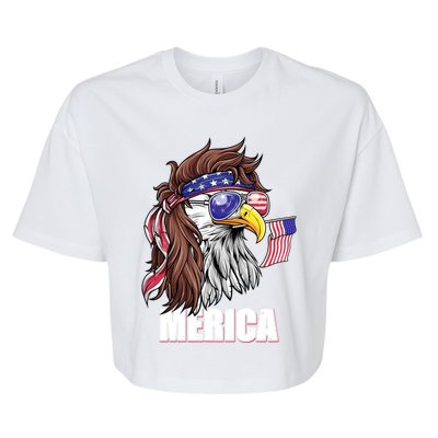 Eagle Mullet 4th Of July Usa American Flag Merica Funny Gift Bella+Canvas Jersey Crop Tee