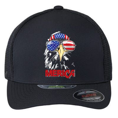 Eagle Mullet 4th Of July Usa American Flag Merica Cute Gift Flexfit Unipanel Trucker Cap