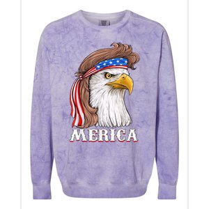 Eagle Mullet 4th Of July USA American Flag Merica Colorblast Crewneck Sweatshirt