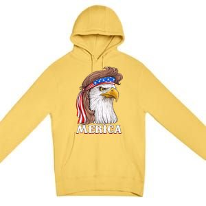 Eagle Mullet 4th Of July USA American Flag Merica Premium Pullover Hoodie