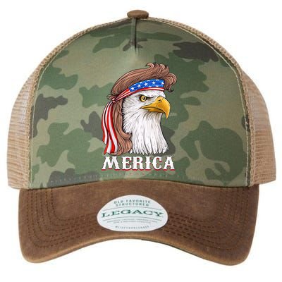 Eagle Mullet 4th Of July USA American Flag Merica Legacy Tie Dye Trucker Hat