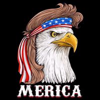 Eagle Mullet 4th Of July USA American Flag Merica Cooling Performance Crew T-Shirt