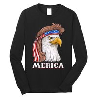 Eagle Mullet 4th Of July USA American Flag Merica Long Sleeve Shirt