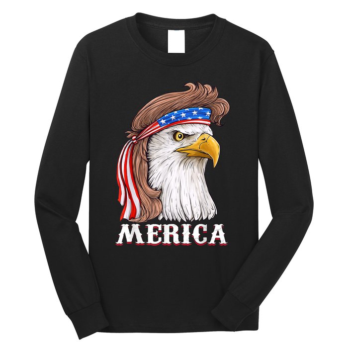 Eagle Mullet 4th Of July USA American Flag Merica Long Sleeve Shirt