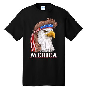 Eagle Mullet 4th Of July USA American Flag Merica Tall T-Shirt