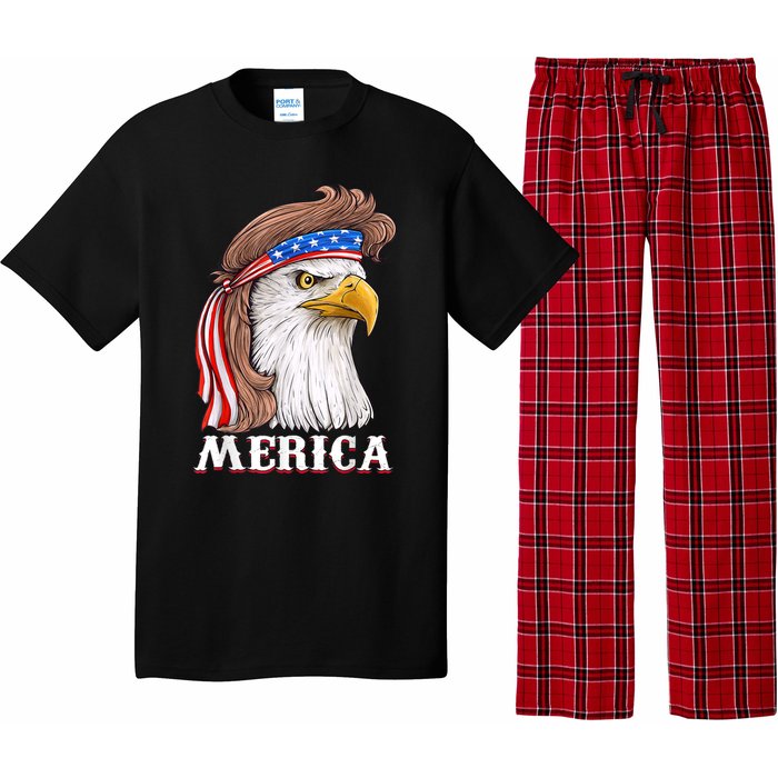 Eagle Mullet 4th Of July USA American Flag Merica Pajama Set