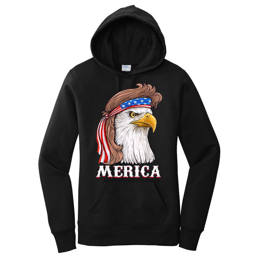 Eagle Mullet 4th Of July USA American Flag Merica Women's Pullover Hoodie