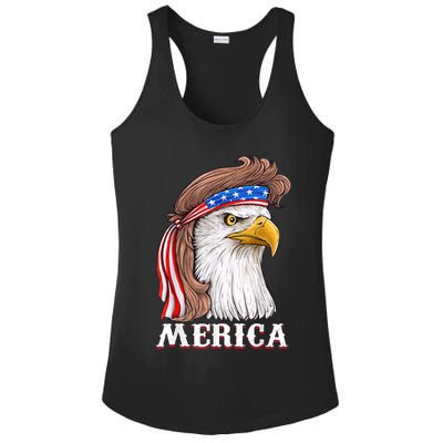 Eagle Mullet 4th Of July USA American Flag Merica Ladies PosiCharge Competitor Racerback Tank