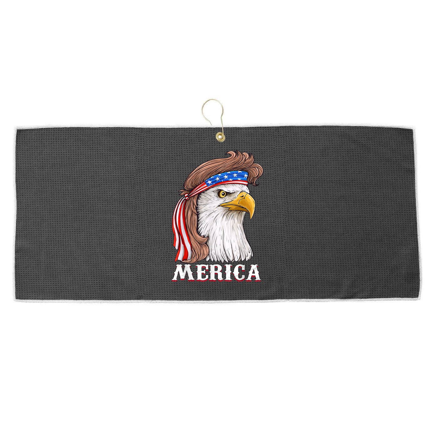 Eagle Mullet 4th Of July USA American Flag Merica Large Microfiber Waffle Golf Towel